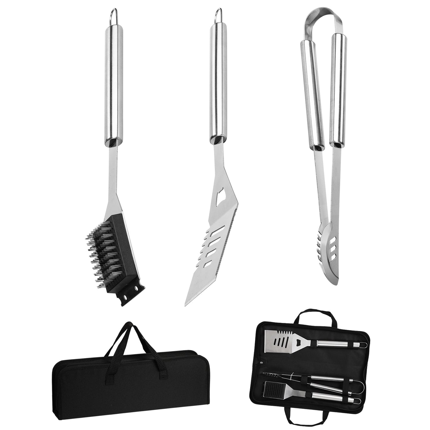 16 Inch Stainless Steel BBQ Grill Tools & Grilling Accessories Set