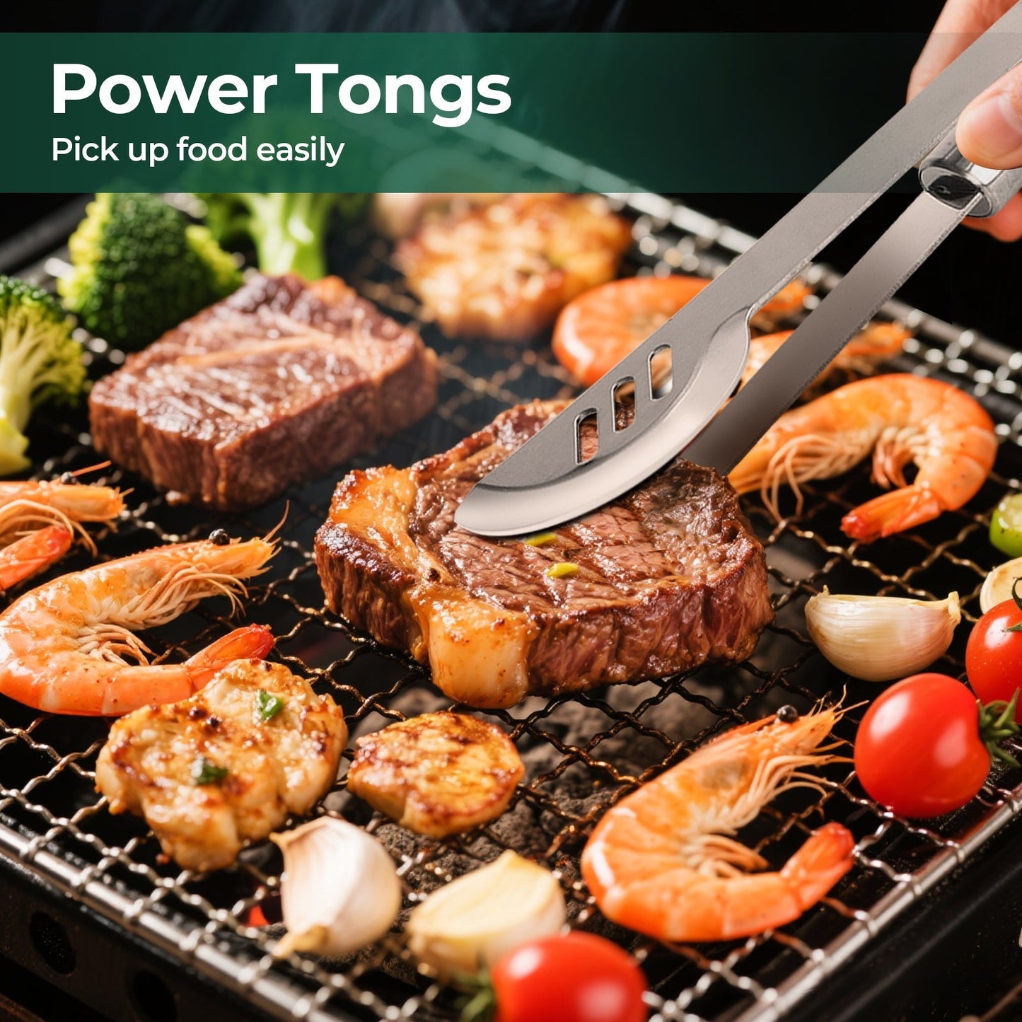 16 Inch Stainless Steel BBQ Grill Tools & Grilling Accessories Set