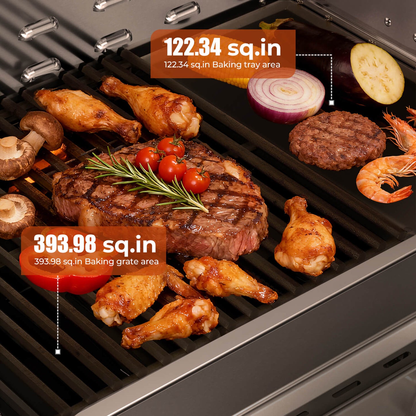 32000 BTU 28" Built-In 4-Burner Propane Grill with All-Thickened 304 Stainless Steel Construction