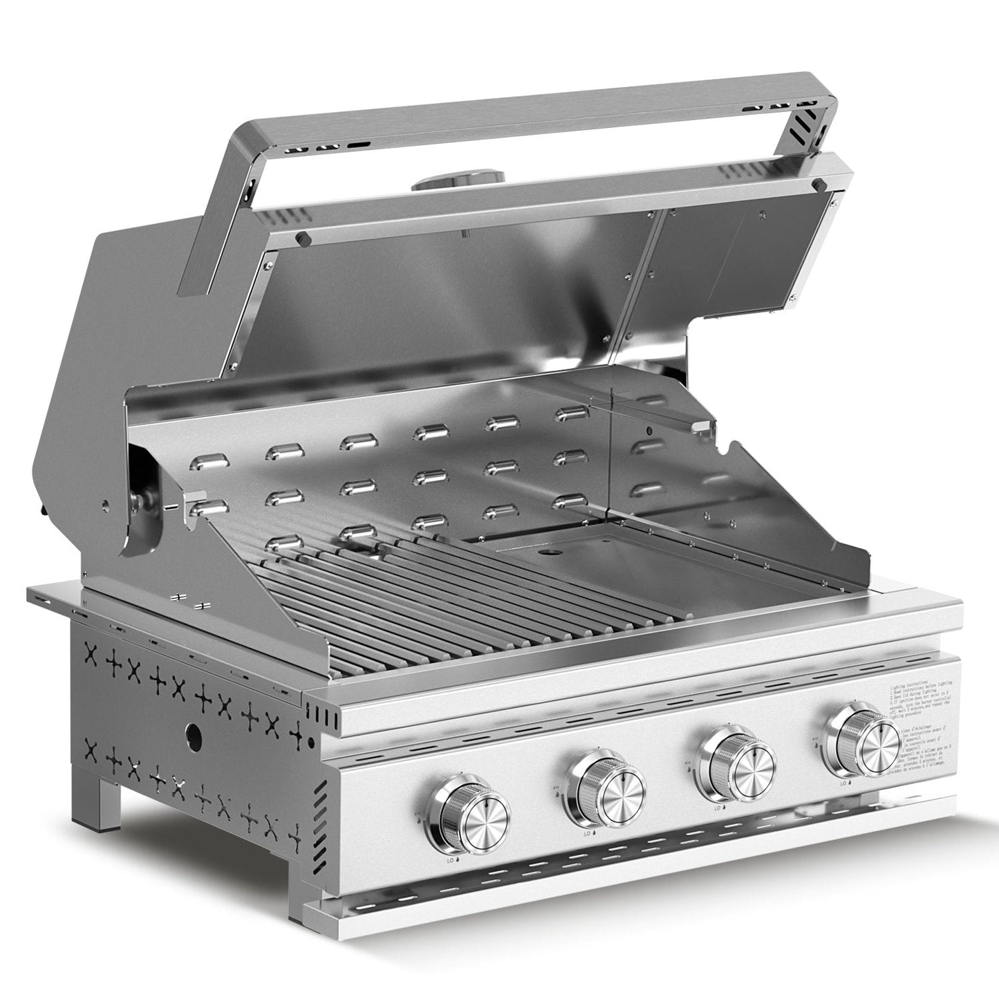 32000 BTU 28" Built-In 4-Burner Propane Grill with All-Thickened 304 Stainless Steel Construction