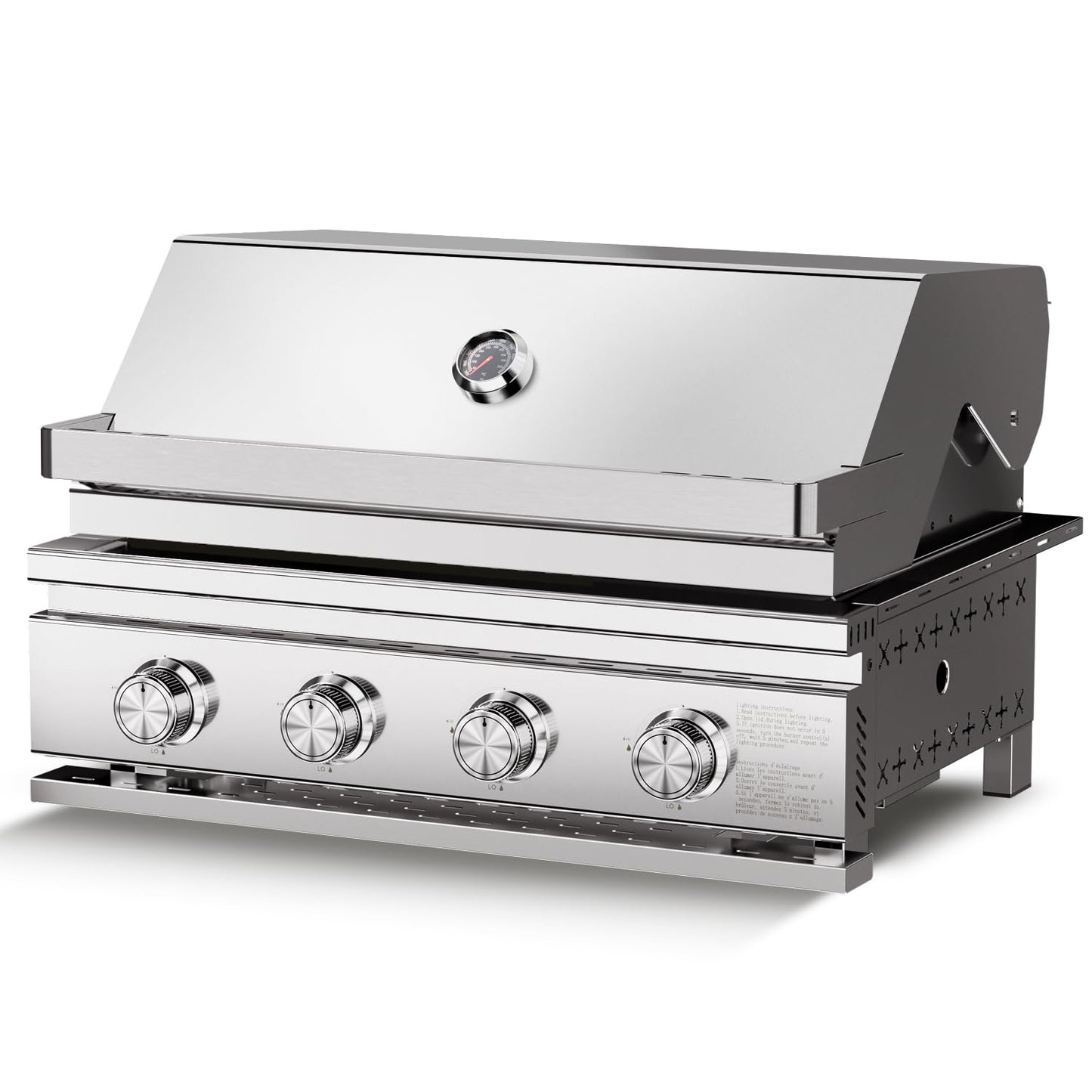 32000 BTU 28" Built-In 4-Burner Propane Grill with All-Thickened 304 Stainless Steel Construction