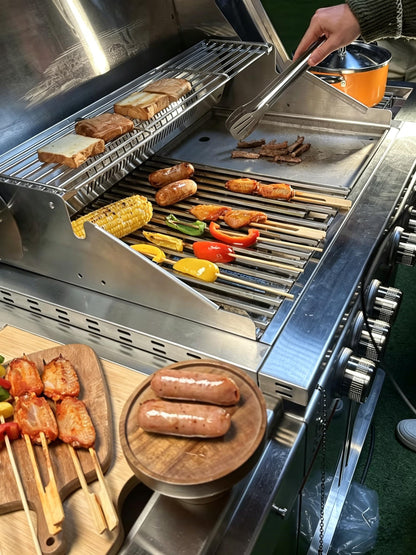 52,000 BTU 6-Burner Propane Gas Grill with LED Lights, SUS304 Stainless Steel Construction