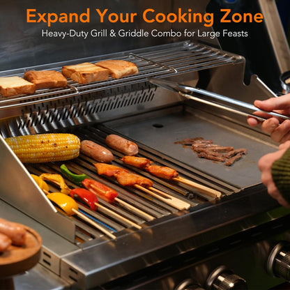 52,000 BTU 6-Burner Propane Gas Grill with LED Lights, SUS304 Stainless Steel Construction